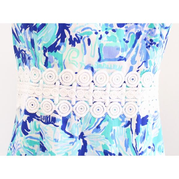 Lilly Pulitzer Ashyln Shift Dress Elephant Appeal Tropical Turquoise Size 2 - Picture 6 of 8